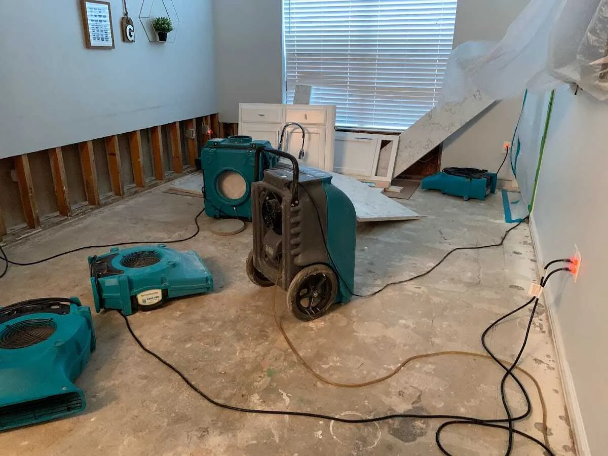 Dehumidifier in flood-cut room for Water Extraction & Removal in Englewood Cliffs